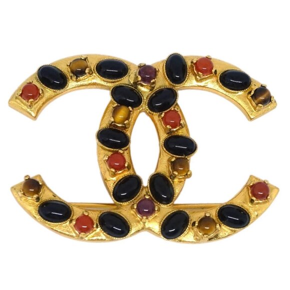 Chanel CC Brooch Pin Gold 01A 176566 - Picture 1 of 4